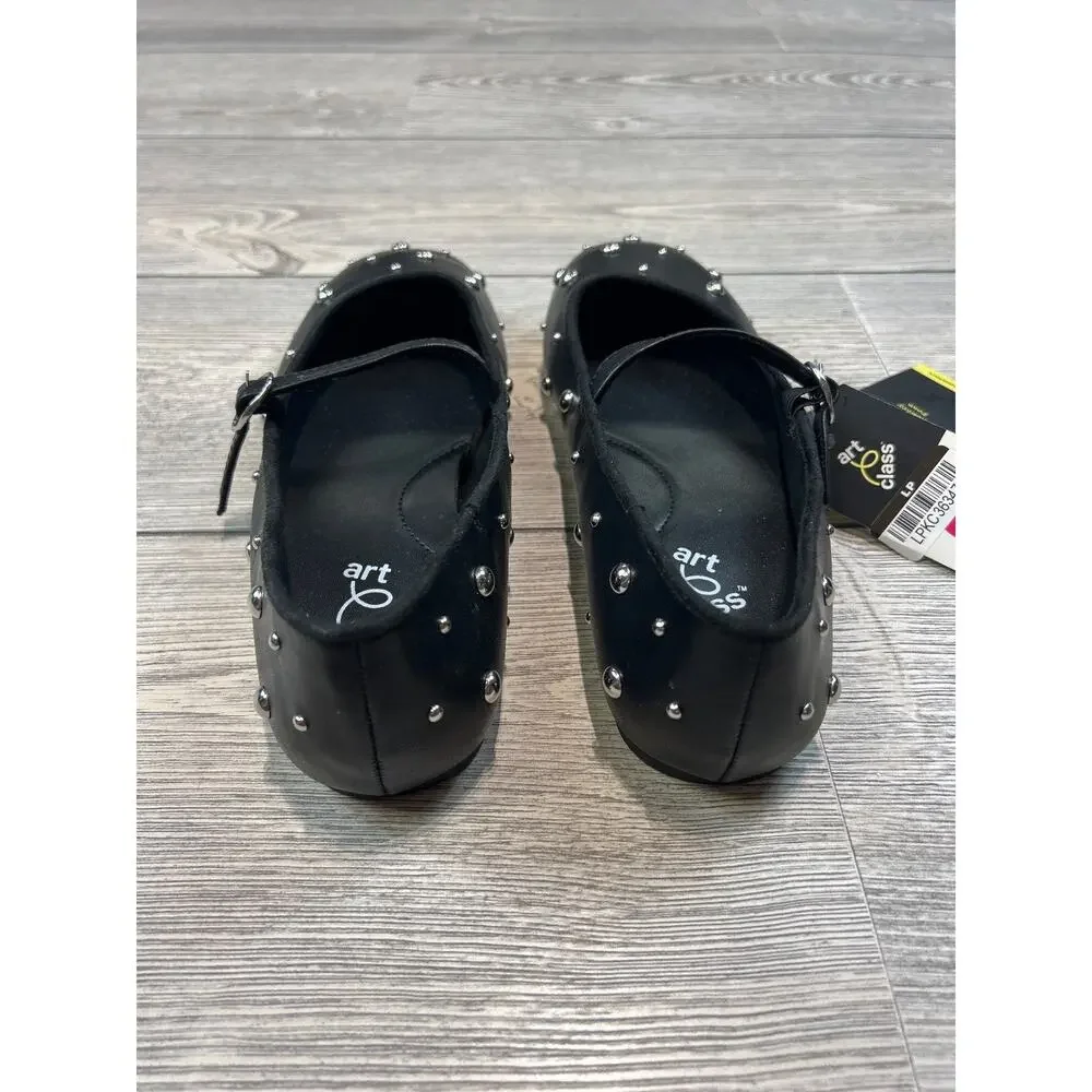 Art Class Madison Studded Ballet Flats Black Size 5 NWT